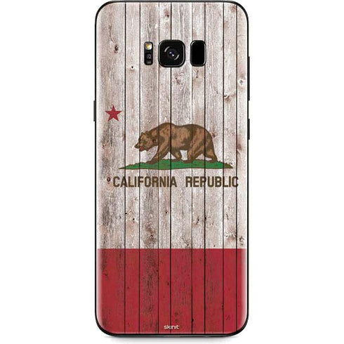 California Flag Dark Wood Galaxy S8 Plus Skin